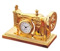 Desk Top Novelty Gold Sowing Machine Clock